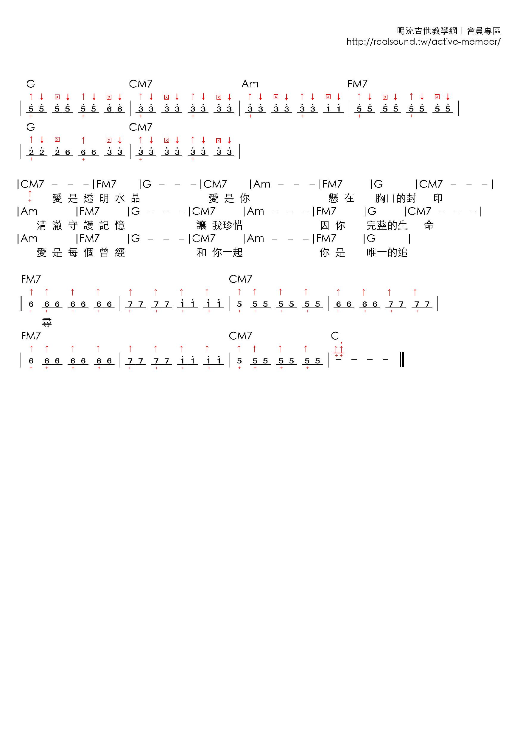 五月天吉他譜