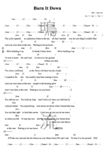 Burn-it-down吉他譜